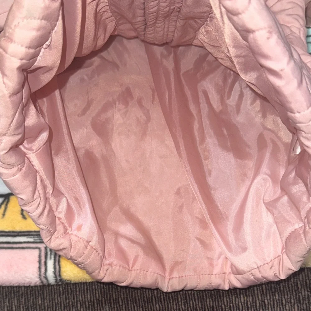 SO Light Pink Quilted Puffer Jacket with Gold Zippers - Picture 4 of 5